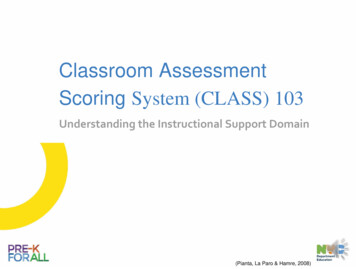 Classroom Assessment Scoring System (CLASS) 103