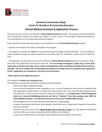 Clinical Medical Assistant - Germanna Community College