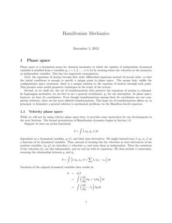 Hamiltonian Mechanics - Physics Department - Home