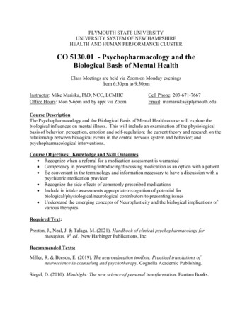 CO 5130.01 - Psychopharmacology And The Biological Basis Of Mental Health