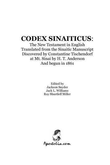 CODEX SINAITICUS - Jackson Snyder BIBLE