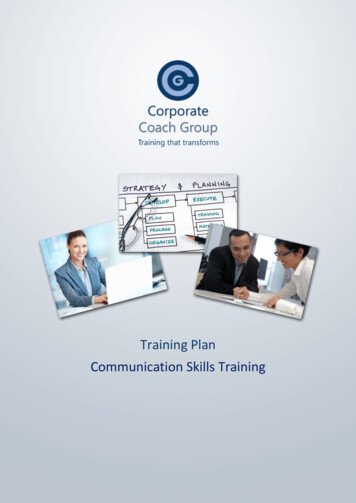Training Plan Communication Skills Training