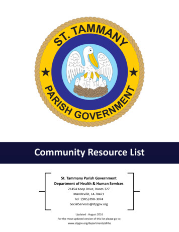 St. Tammany Parish Government Department Of Health & Human Services