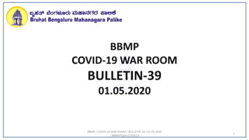 BBMP COVID-19 WAR ROOM BULLETIN-8 31.03