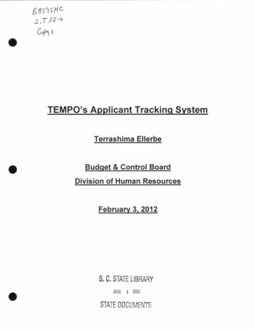 TEMPO's Applicant Tracking System - South Carolina