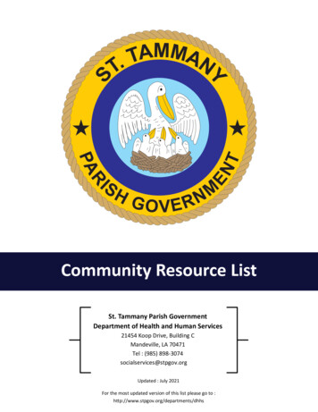 St. Tammany Parish Government Department Of Health And Human Services