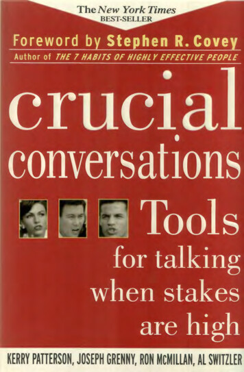 PRAISE FOR CRUCIAL CONVERSATIONS - Trans4mind
