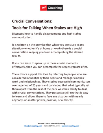 Crucial Conversations: Tools For Talking When Stakes Are 