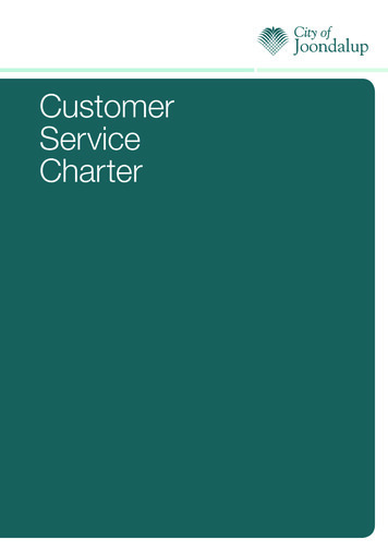 Customer Service Charter - City Of Joondalup