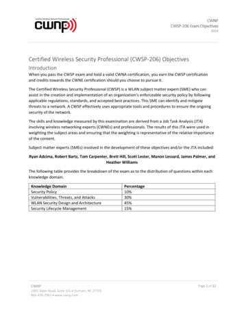 Certified Wireless Security Professional (CWSP-206) 