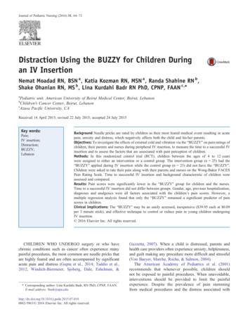 Distraction Using The BUZZY For Children During An IV Insertion