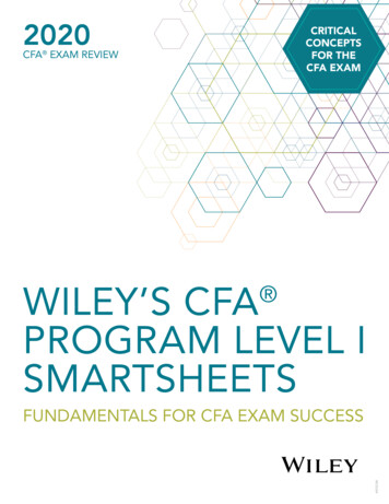 Wiley’s CFA ProgrAm Level I SmArtsheets