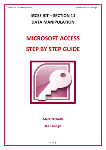 MICROSOFT ACCESS STEP BY STEP GUIDE - Free ICT Resources