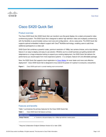 Cisco SX20 Quick Set Data Sheet