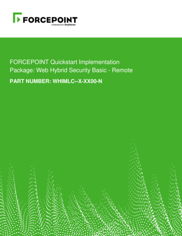 FORCEPOINT Quickstart Implementation Package: Web Hybrid Security Basic .