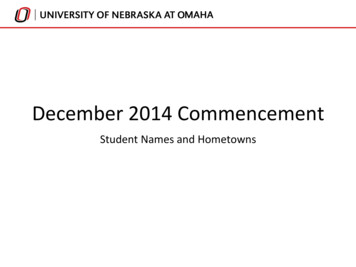 December'2014'Commencement - University Of Nebraska Omaha