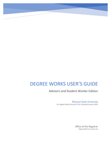 Degree Works User's Guide - Missouristate.edu
