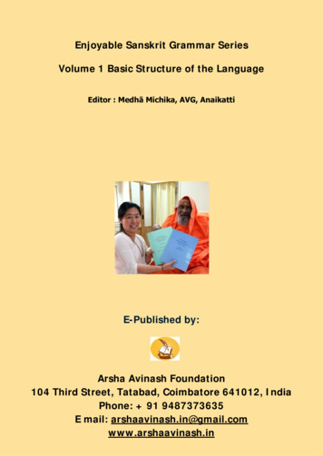 Enjoyable Sanskrit Grammar Series Volume 1 Basic Structure .