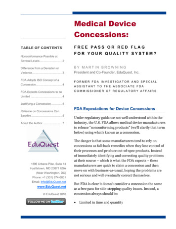 Medical Device Concessions - EduQuest