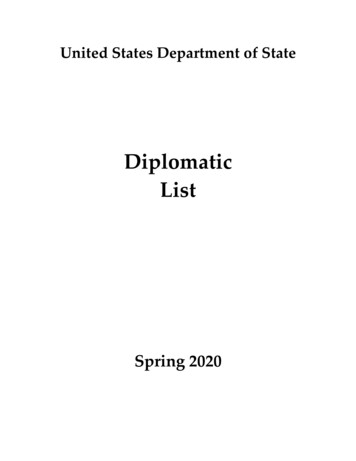 Diplomatic List - United States Department Of State
