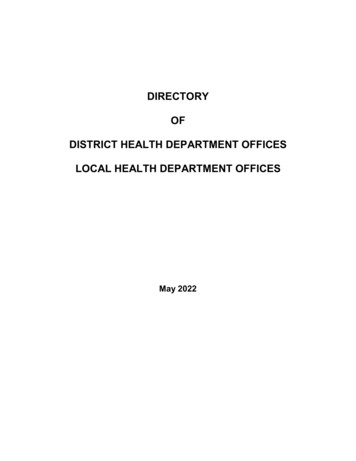 District Directory - Virginia Department Of Health