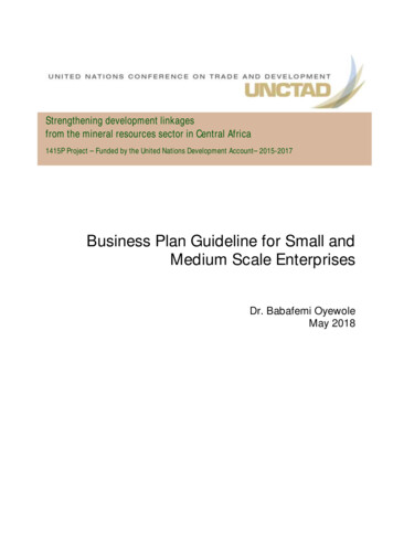 Business Plan Guideline For Small And Medium Scale 