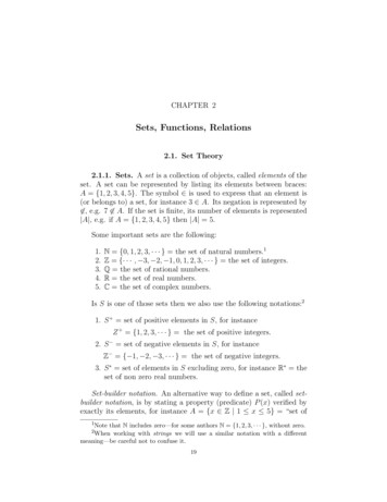 Sets, Functions, Relations - NU Math Sites