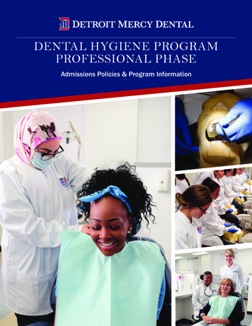 Dental Hygiene Program Professional Phase