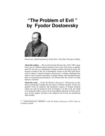 “The Problem Of Evil ” By Fyodor Dostoevsky