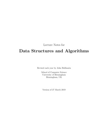 Lecture Notes For Data Structures And Algorithms