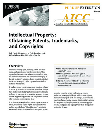 Intellectual Property: Overview Obtaining Patents .