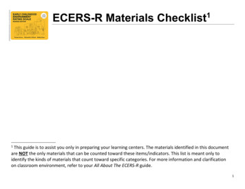 ECERS-R Materials Checklist Landscape