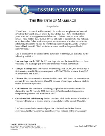 THE BENEFITS OF MARRIAGE