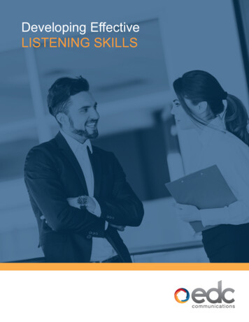 Developing Effective LISTENING SKILLS - EDC