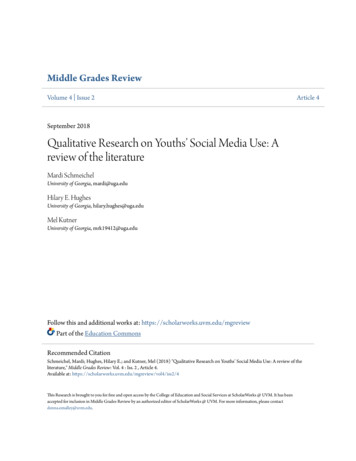 Qualitative Research On Youths’ Social Media Use: A Review .