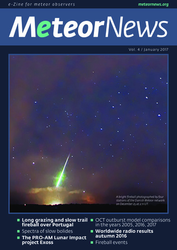 E-Zine For Meteor Observers Meteornews