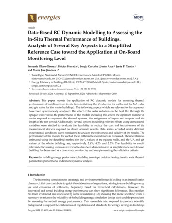 Data Based RC Dynamic Modelling To Assessing The In Situ Thermal .