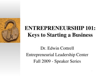 ENTREPRENEURSHIP 101: Keys To Starting A Business