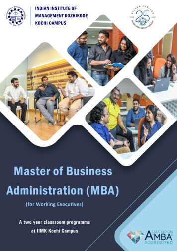 Master Of Business Administration (MBA) - IIMK