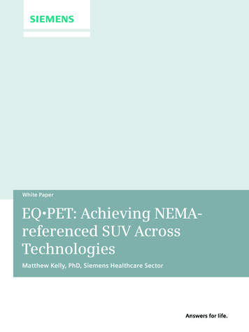 White Paper EQ PET: Achieving NEMA- Referenced SUV 