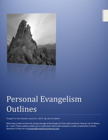 Personal Evangelism Outlines - FORISTELL, MISSOURI