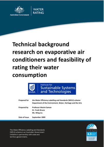 Evaporative Air Conditioners - Water Rating