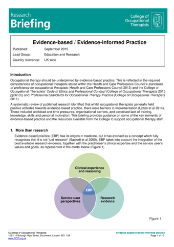 Evidence-based / Evidence-informed Practice - RCOT