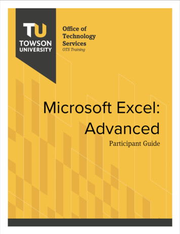 Microsoft Excel: Advanced - Towson University