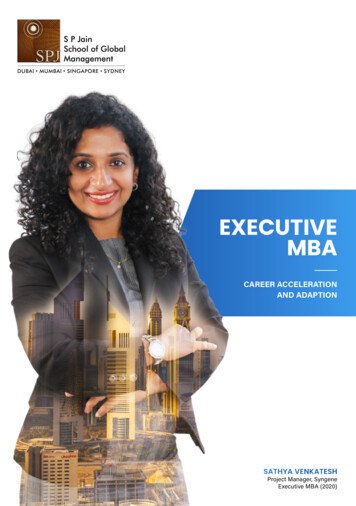 EXECUTIVE MBA - S P Jain School Of Global Management