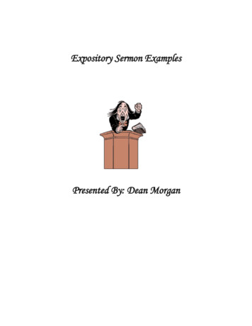 Expository Sermon Examples - South Carolina Conference