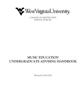 MUSIC EDUCATION UNDERGRADUATE ADVISING HANDBOOK