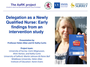 Delegation As A Newly Qualified Nurse: Early Findings From An .