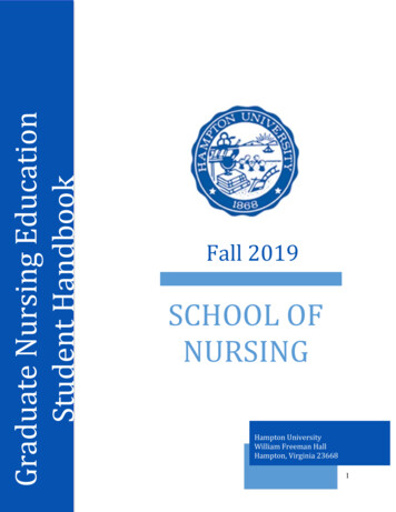 Graduate Nursing Education Student Handbook