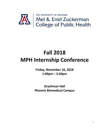 Fall 2018 MPH Internship Conference - Publichealth.arizona.edu